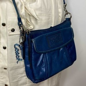 Coach Poppy Small Blue leather Crossbody Bag